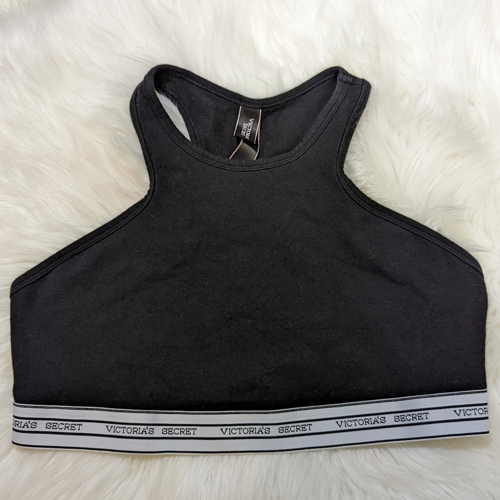 VS Victoria's Secret Black Racer Back Sports Low Impact Bra // Size L